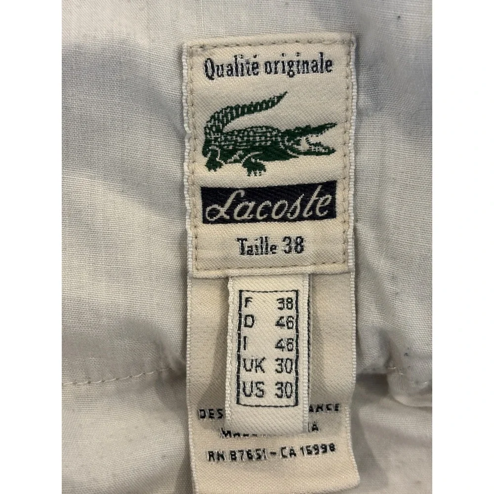 Lacoste Mens Chino Pants Khaki Tan Straight Leg Trousers Size 30 US 38 FR